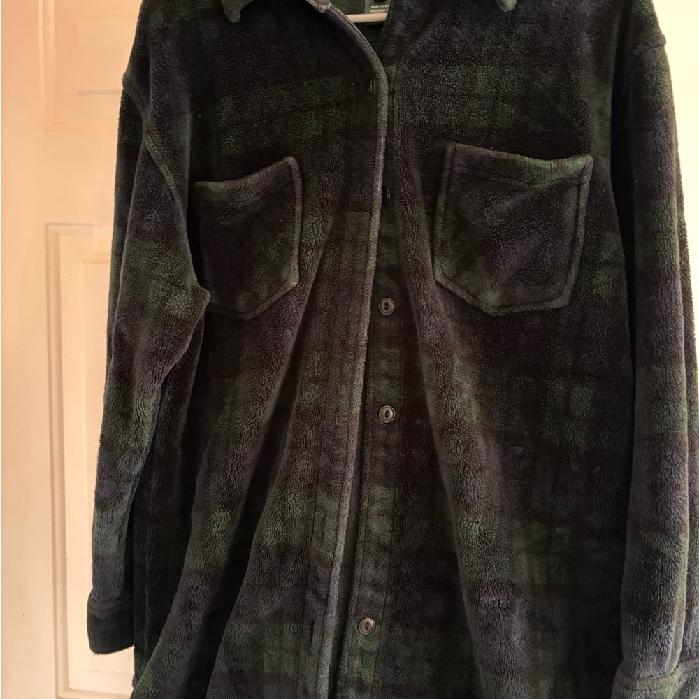 Lauren Ralph Lauren Dark Green and Black Sherpa-Lined Jacket